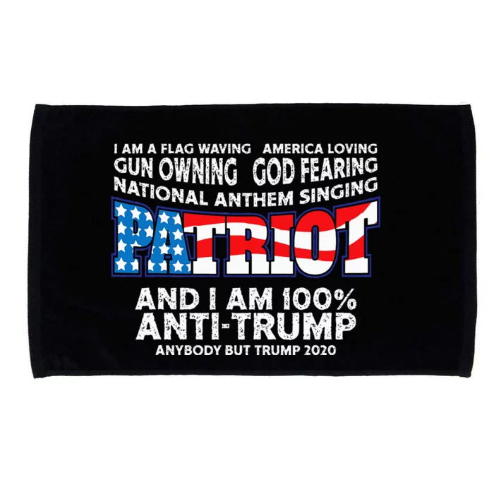 Patriots Flag Waving Red White And Blue Anti Trump Microfiber Hand Towel