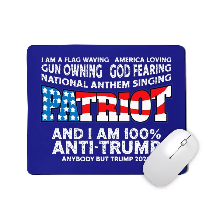 Patriots Flag Waving Red White And Blue Anti Trump Mousepad