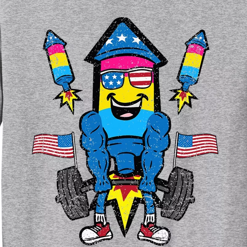 Pansexual Firecracker Workout 4th Of July Lgbtq Pride Tall Sweatshirt