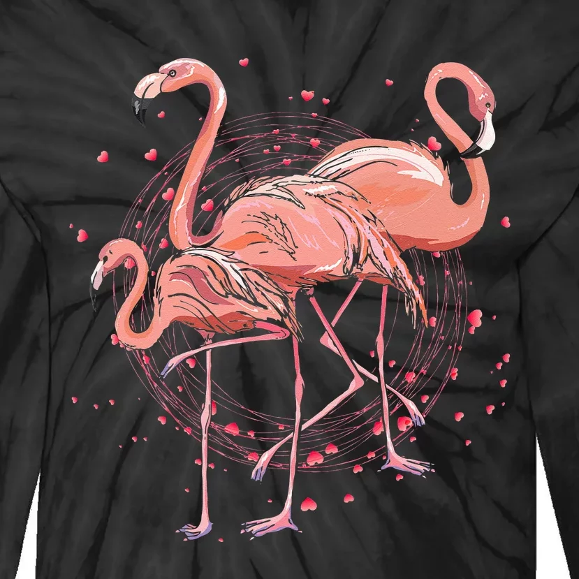 Pink Feathers Wo Flamingo Tie-Dye Long Sleeve Shirt