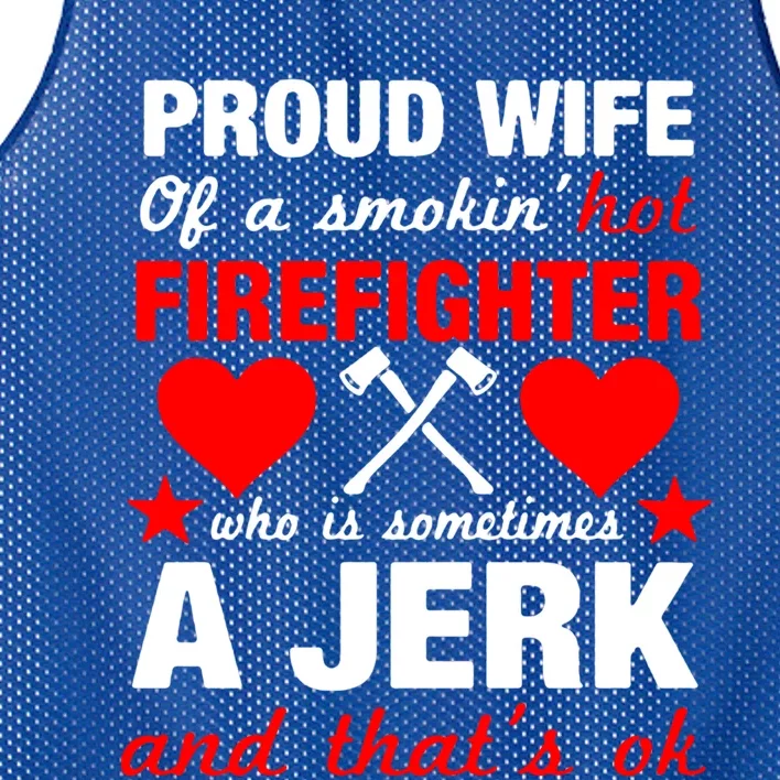 Proud Firefighter Wife Gift Funny Fires Wife Quote Gift Cool Gift Mesh Reversible Basketball Jersey Tank