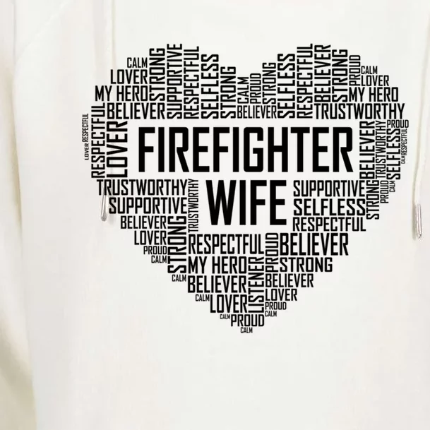 Proud Firefighter Wife Funny Gift Heart Fire Fighter Wife Gift Womens Funnel Neck Pullover Hood