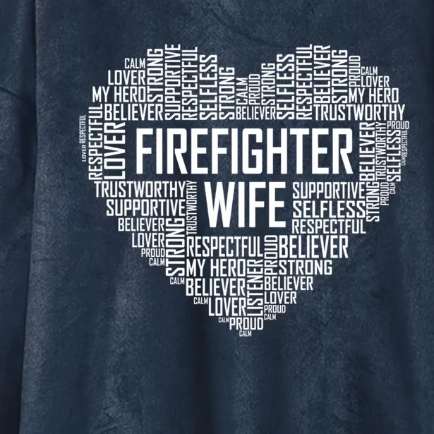 Proud Firefighter Wife Funny Gift Heart Fire Fighter Wife Gift Hooded Wearable Blanket