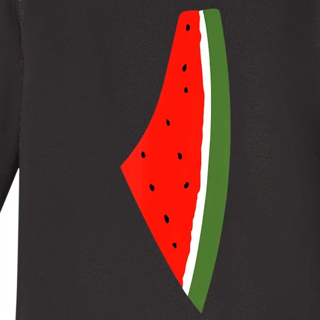 Palestine Freedom Watermelon Baby Long Sleeve Bodysuit