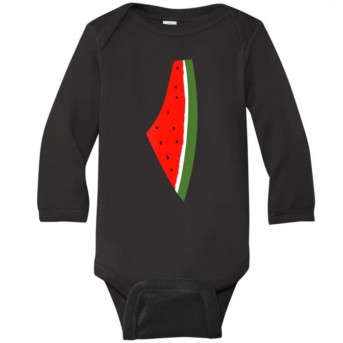 Palestine Freedom Watermelon Baby Long Sleeve Bodysuit