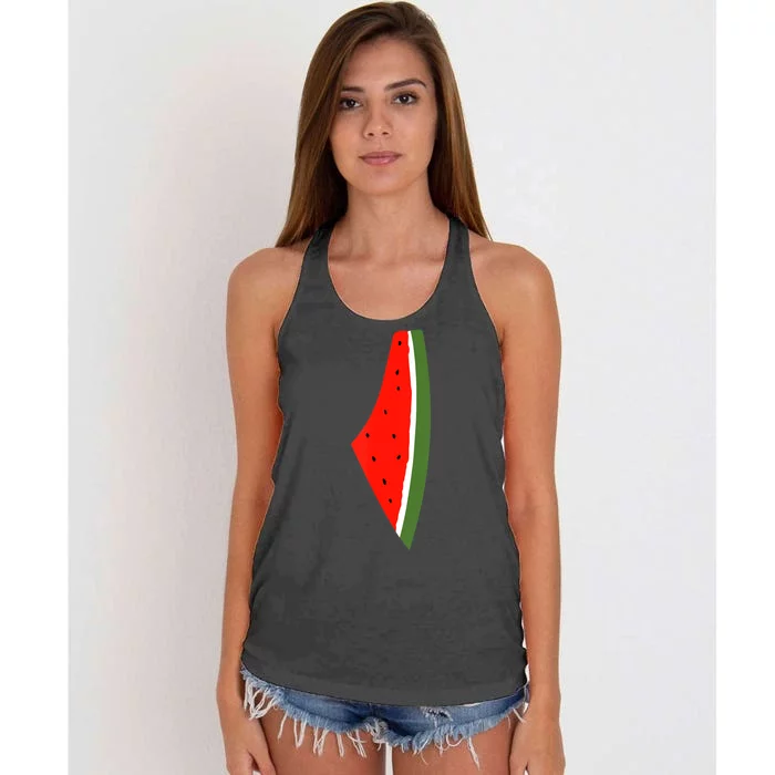 Palestine Freedom Watermelon Women's Knotted Racerback Tank