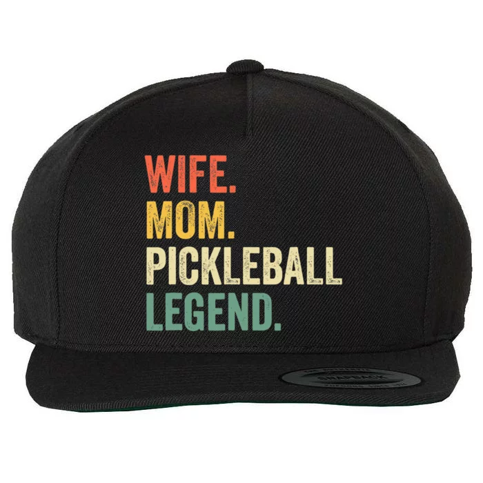 Pickleball Funny Wife Mom Legend Vintage Mother's Day Wool Snapback Cap