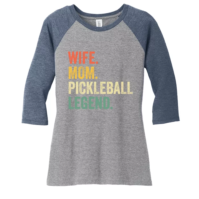 Pickleball Funny Wife Mom Legend Vintage Mother's Day Women's Tri-Blend 3/4-Sleeve Raglan Shirt