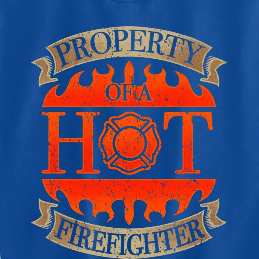 Proud Firefighter Wife Gift Fire Friend Hot Flame Kids Sweatshirt