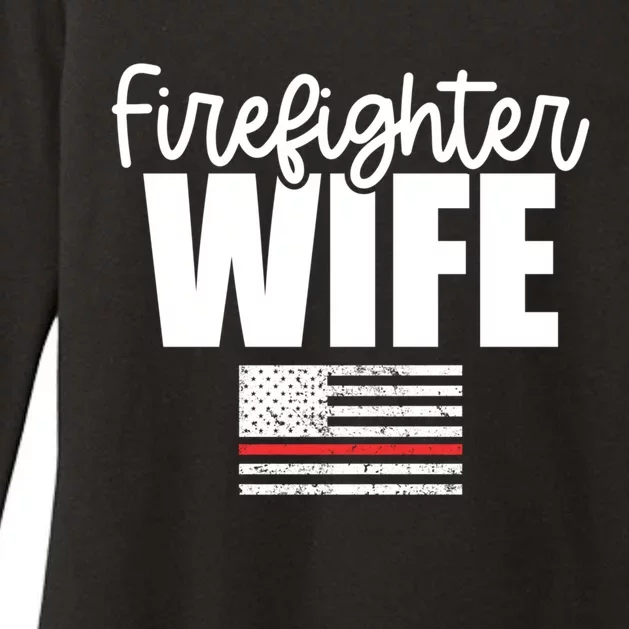 Proud Firefighter Wife Sweater Thin Red Line Wife Gift Flag Gift Womens CVC Long Sleeve Shirt