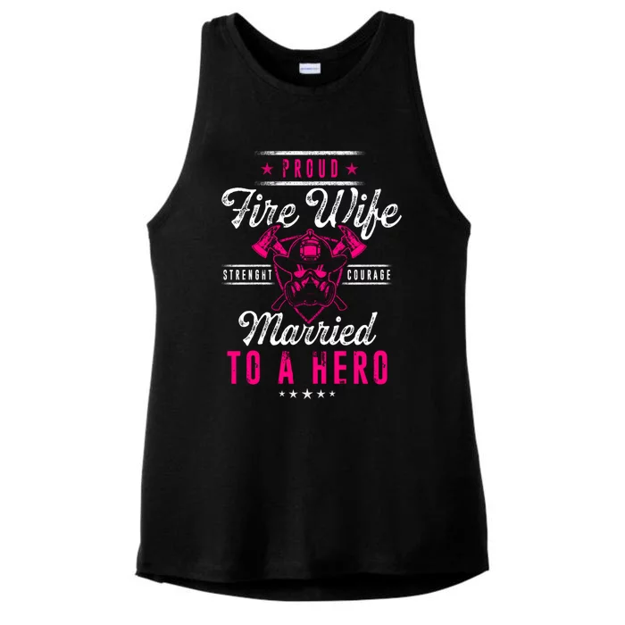 Proud Firefighter Wife Cool Gift Ladies Tri-Blend Wicking Tank