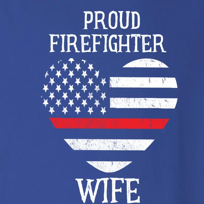 Proud Firefighter Wife Thin Red Line Heart Gift Toddler Long Sleeve Shirt