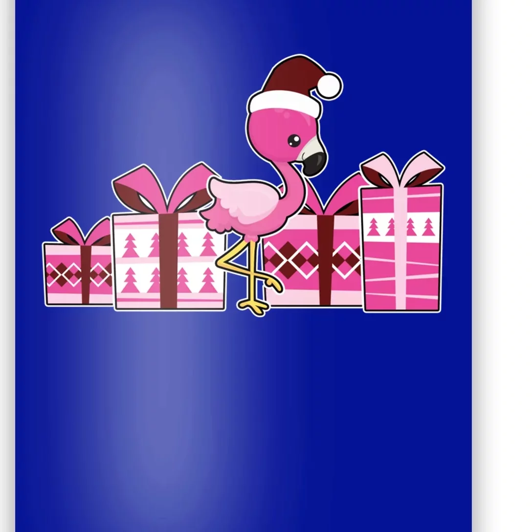 Pink Flamingo With Presents Cute Flamingo Christmas Cool Gift Poster