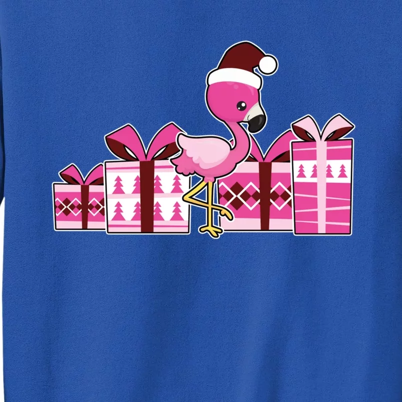 Pink Flamingo With Presents Cute Flamingo Christmas Cool Gift Tall Sweatshirt