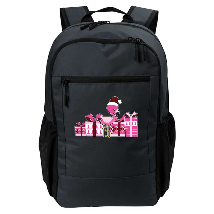 Pink Flamingo With Presents Cute Flamingo Christmas Cool Gift Daily Commute Backpack