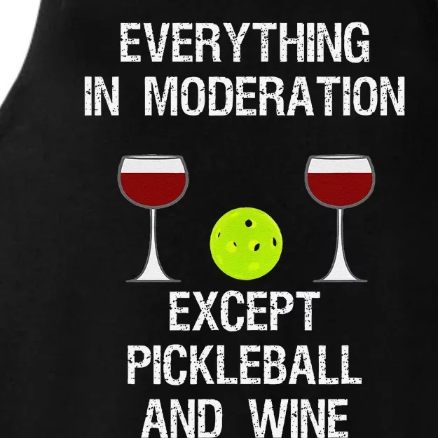 Pickleball Funny Wine Ladies Tri-Blend Wicking Tank