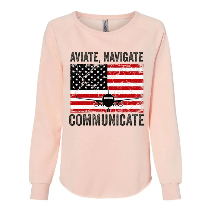 Pilot For Wo Airplane Aviation Pilots Plane Captain Womens California Wash Sweatshirt