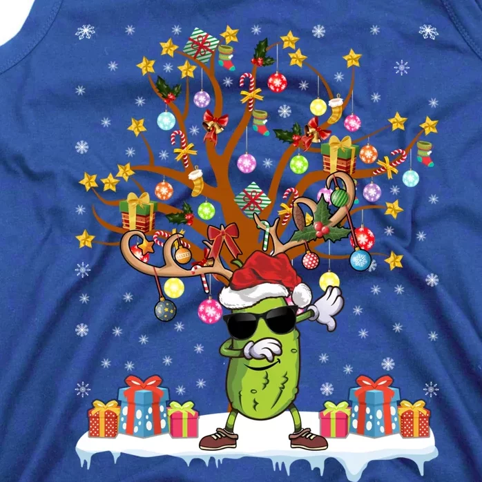 Pickle Fruit Xmas Lighting Tree Santa Pickle Christmas Tree Funny Gift Tank Top