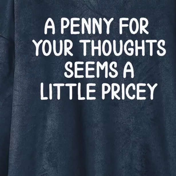 Penny For Your Thoughts Sarcastic Joke Hooded Wearable Blanket