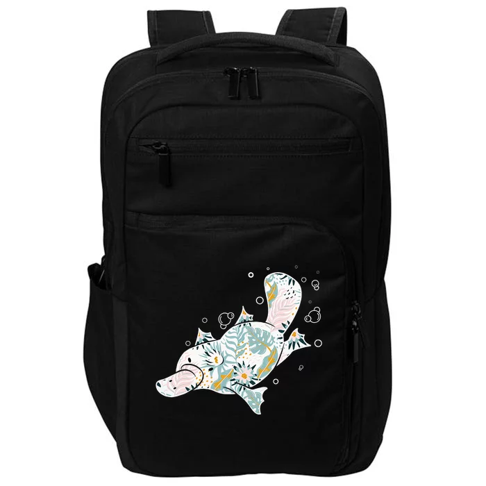 Platypus Floral Zookeeper Animal Lover Marine Biologist Impact Tech Backpack