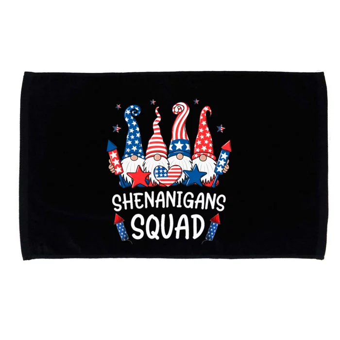 Patriotic Gnomes 4th Of July | Funny Shenanigans Squad Microfiber Hand Towel