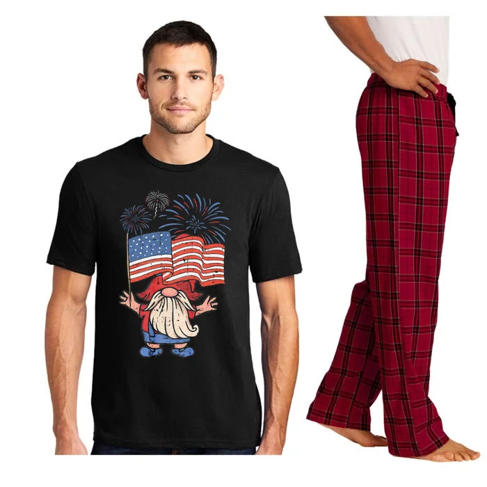 Patriotic Gnome 4th Of July American Flag Independence Day Pajama Set