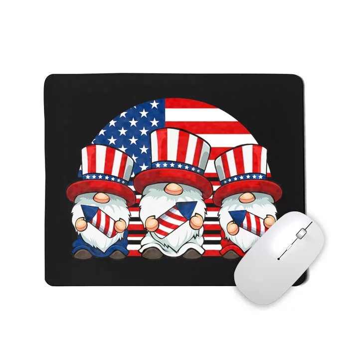 Patriotic Gnomies 4th Of July Gnome American Flag Fireworks Mousepad