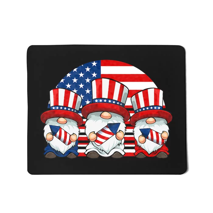 Patriotic Gnomies 4th Of July Gnome American Flag Fireworks Mousepad