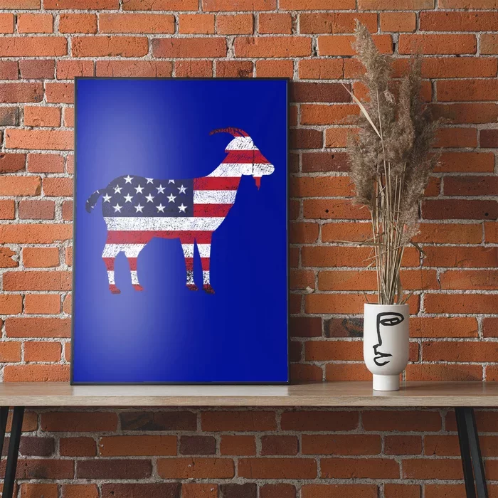 Patriotic Goat 4th Of July American Flag Gift Poster