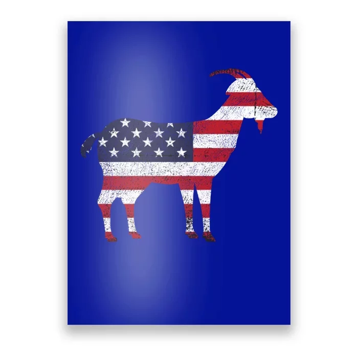 Patriotic Goat 4th Of July American Flag Gift Poster