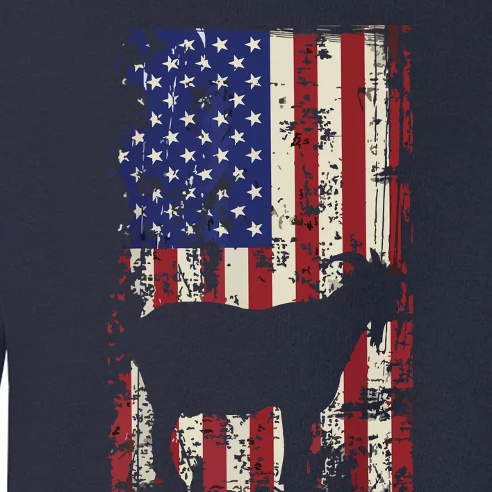 Patriotic Goat 4th Of July American Flag Toddler Sweatshirt