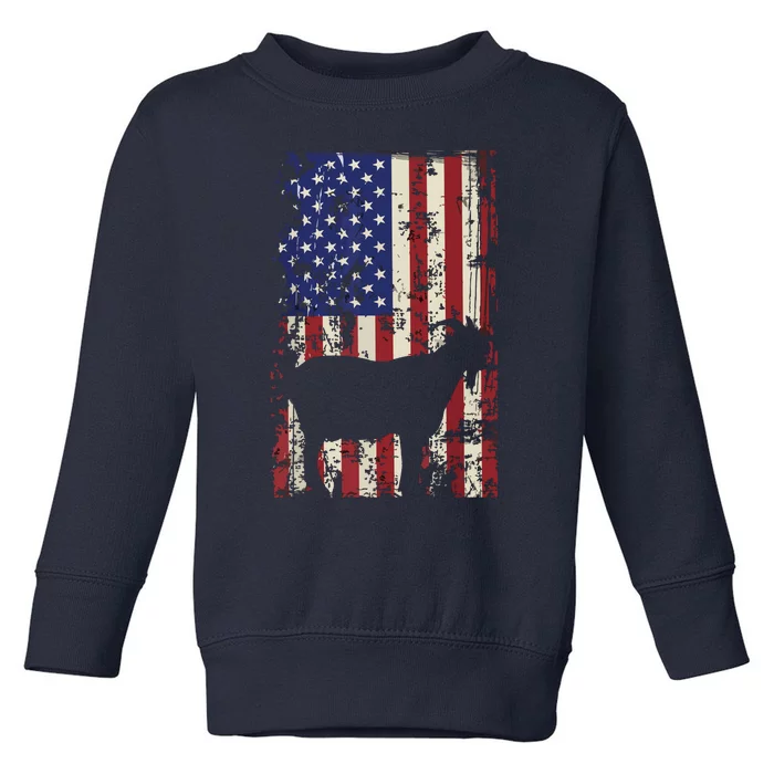 Patriotic Goat 4th Of July American Flag Toddler Sweatshirt