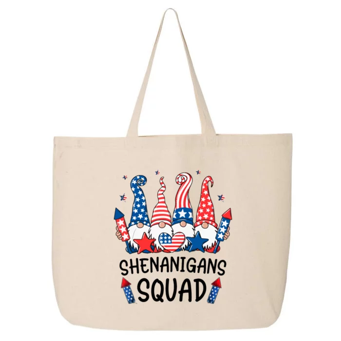 Patriotic Gnomes 4th Of July Funny Shenanigans Squad 25L Jumbo Tote