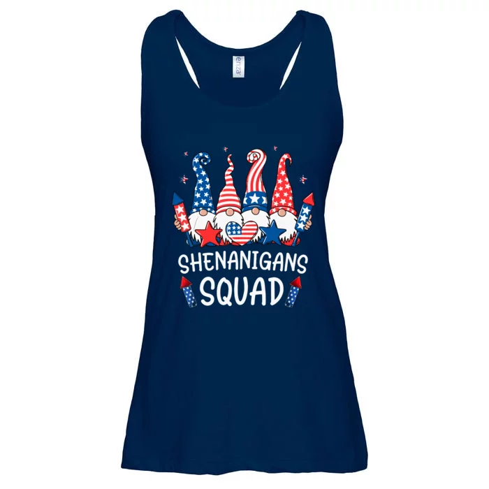 Patriotic Gnomes 4th Of July Funny Shenanigans Squad Ladies Essential Flowy Tank