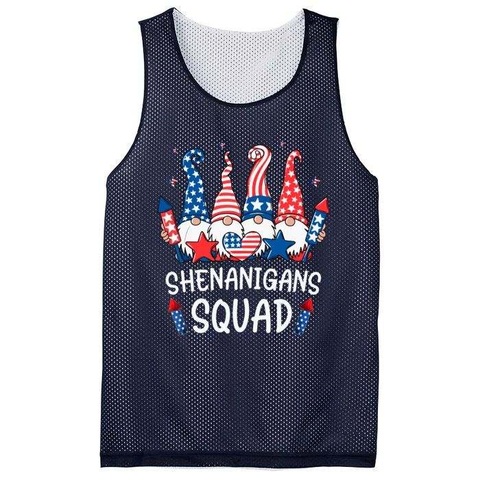 Patriotic Gnomes 4th Of July Funny Shenanigans Squad Mesh Reversible Basketball Jersey Tank