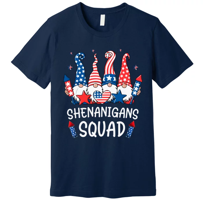 Patriotic Gnomes 4th Of July Funny Shenanigans Squad Premium T-Shirt