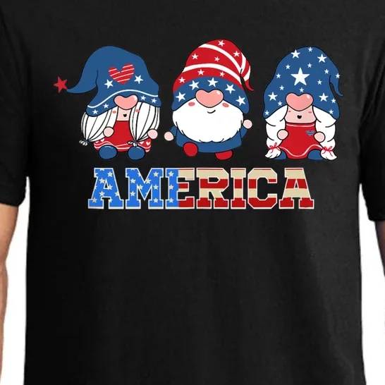 Patriotic Gnomes 4th Of July Funny Gnome Love American Flag Pajama Set