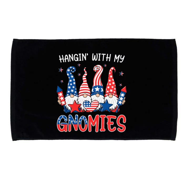 Patriotic Gnome 4th Of July Funny Hangin With My Gnomies Microfiber Hand Towel