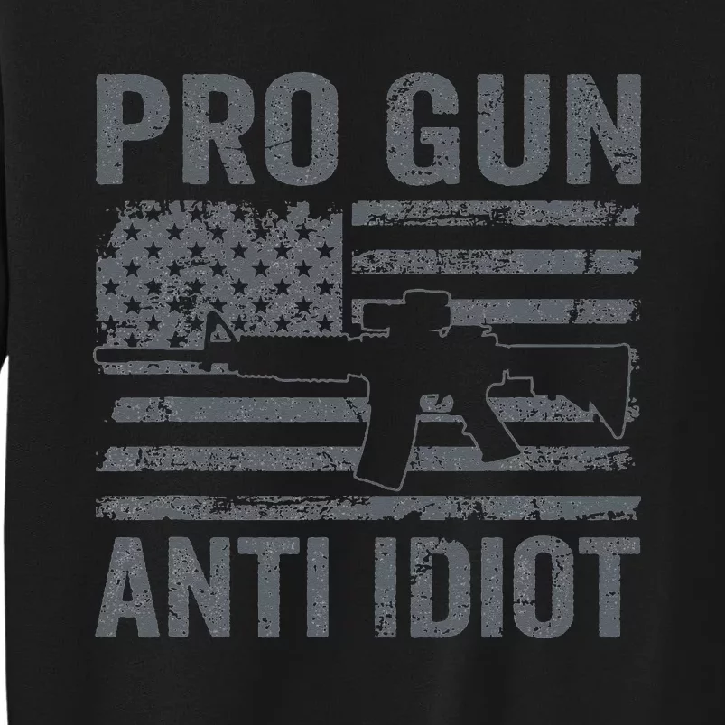 Pro Gun Anti Idiot Second Amendment AR15 Rifle USA Flag Sweatshirt