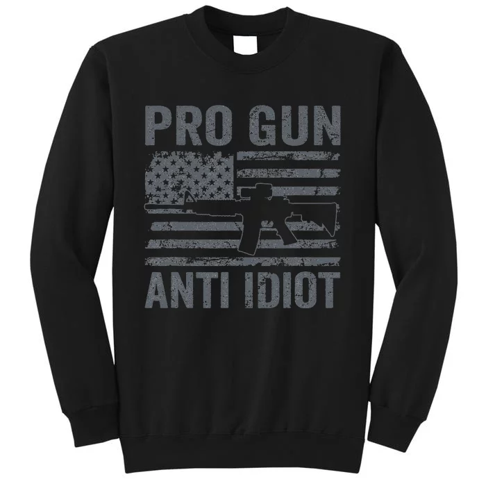 Pro Gun Anti Idiot Second Amendment AR15 Rifle USA Flag Sweatshirt