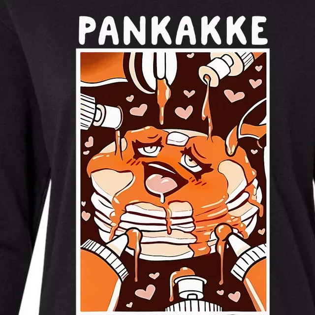 Pankakke Graphic Anime Funny Naughty Foodie Pun Pankakke Womens Cotton Relaxed Long Sleeve T-Shirt