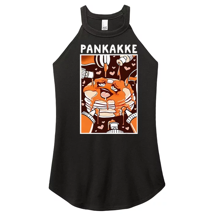 Pankakke Graphic Anime Funny Naughty Foodie Pun Pankakke Women’s Perfect Tri Rocker Tank