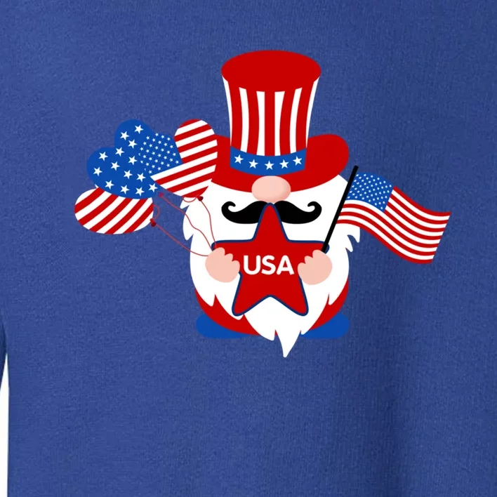 Patriotic Gnome American Flag Usa 4th Of July Cute Gnome Cute Gift Toddler Sweatshirt