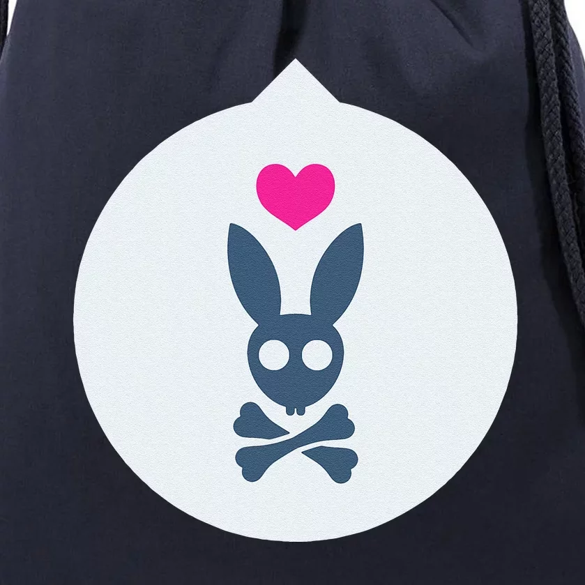 Pastel Goth Aesthetics Soft Grunge Creepy Cute Easter Bunny Drawstring Bag