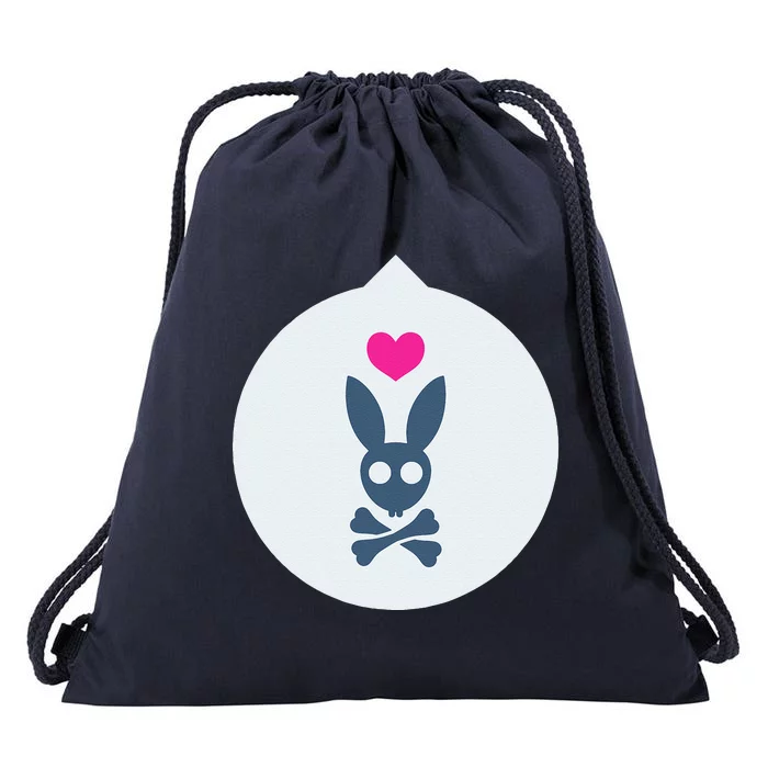 Pastel Goth Aesthetics Soft Grunge Creepy Cute Easter Bunny Drawstring Bag