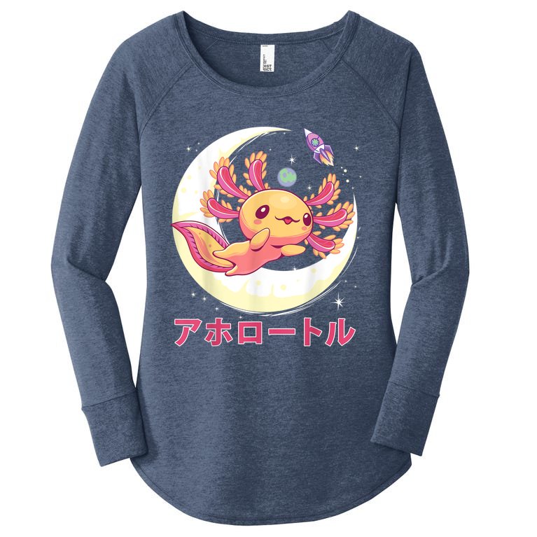 Pastel Goth Axolotl Kawaii Japanese Anime Aesthetic Nu Goth Women’s Perfect Tri Tunic Long Sleeve Shirt