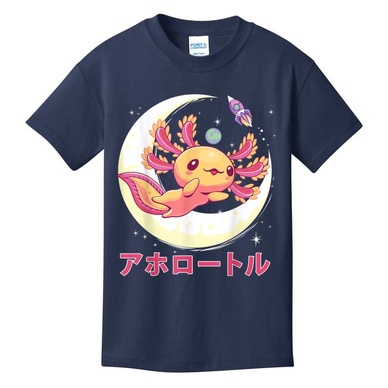 Pastel Goth Axolotl Kawaii Japanese Anime Aesthetic Nu Goth Kids T-Shirt