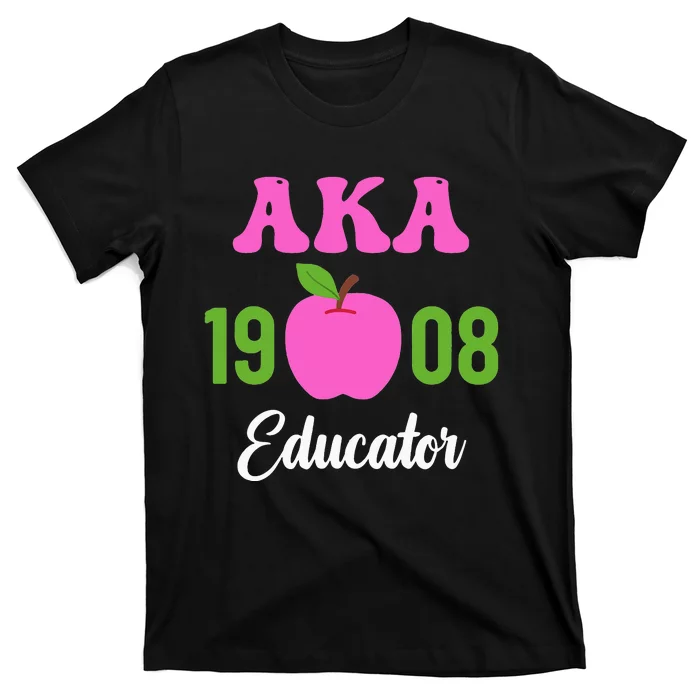 Pink Green AKA Educator Black History Month Teacher Squad T-Shirt