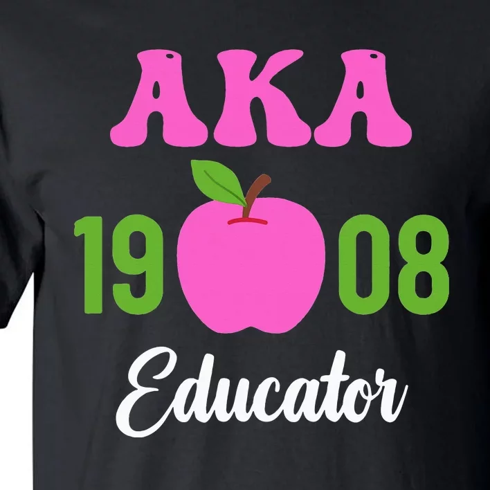 Pink Green AKA Educator Black History Month Teacher Squad Tall T-Shirt