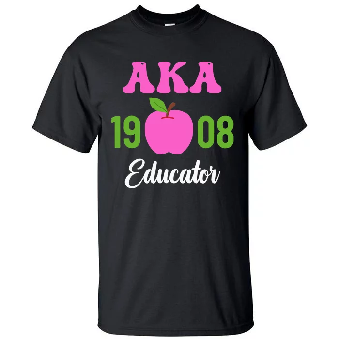 Pink Green AKA Educator Black History Month Teacher Squad Tall T-Shirt